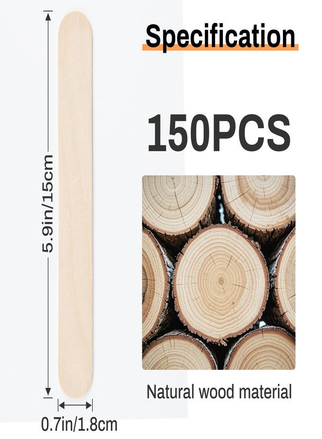 RAQEHO Wooden Wax Sticks for Hair Removal - RAQEHO 150PCS Waxing Stick Spatula Applicator for Eyebrow Nose Face Legs Body Hair Removal Soft Hard Wax Beads Paint Stir Popsicle Crafts At Home Waxing Supplies - Image 2